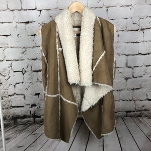 Suede/Faux Fur Vest